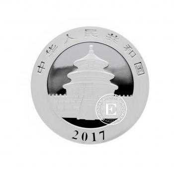 30 g sidabrinė moneta Panda, Kinija 2017