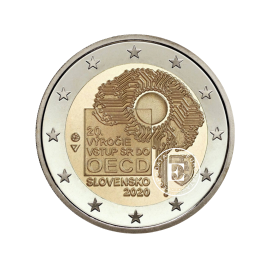 2 Eur moneta 20 metų Slovakijos narystei EBPO, Slovakija 2020