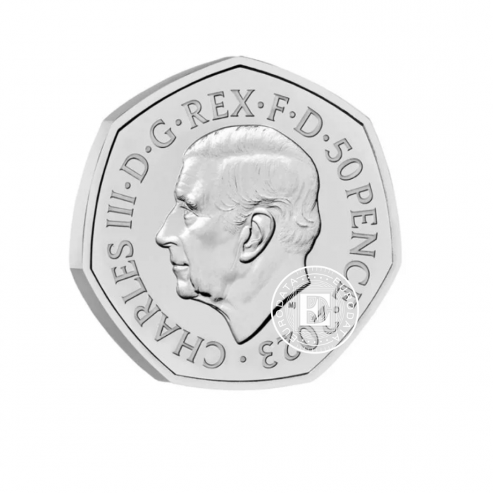 0.50 Pfund Münze auf der Karte Albus Dumbledore, Großbritannien 2023    