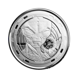 1 oz (31.10 g) sidabrinė moneta Alien, Ganos Respublika 2022