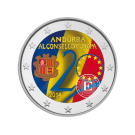 2 Eur kolorowa moneta  European council, Andora 2014
