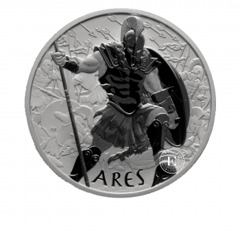 1 oz (31.10 g) sidabrinė moneta Olimpo dievai – Arėjas, Tuvalu 2023