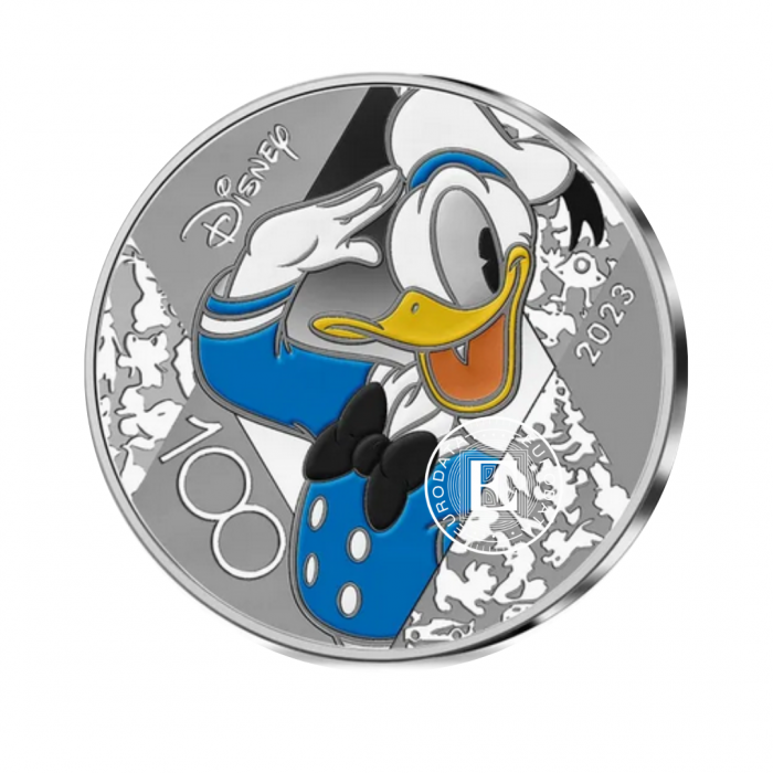 10 Eur (22.20 g) silver PROOF colored coin Disney's 100th anniversary, France 2023 (with certificate)