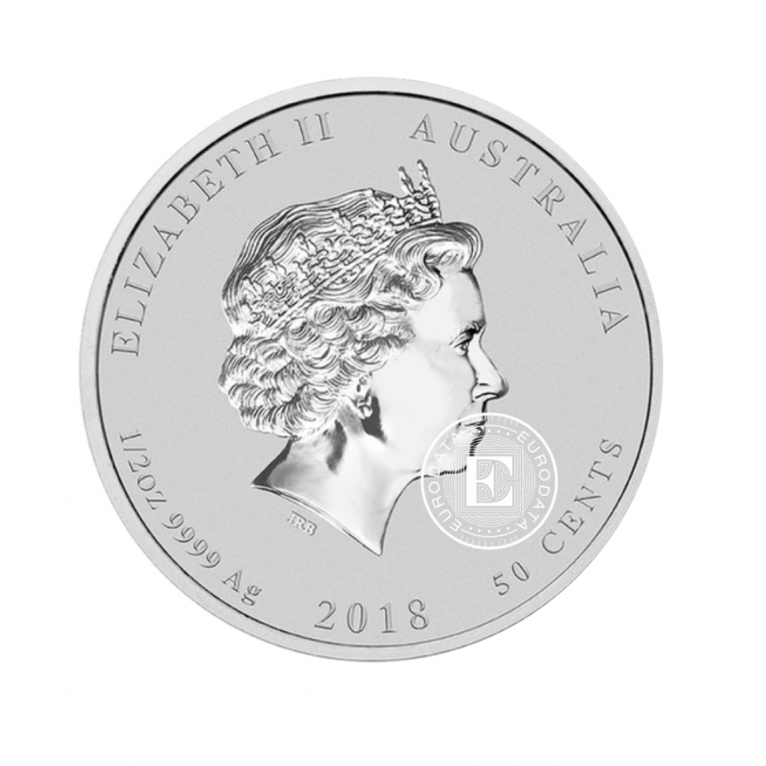 1/2 oz (15.55 g) sidabrinė moneta Lunar II - Šuns metai, Australija 2018