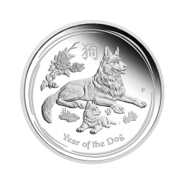 1/2 oz (15.55 g) srebrna moneta Lunar II - Year of the Dog, Australia 2018
