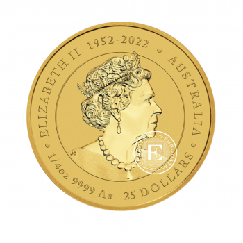 1/4 oz (7.78 g) złota moneta Lunar III -  Dragon, Australia 2024