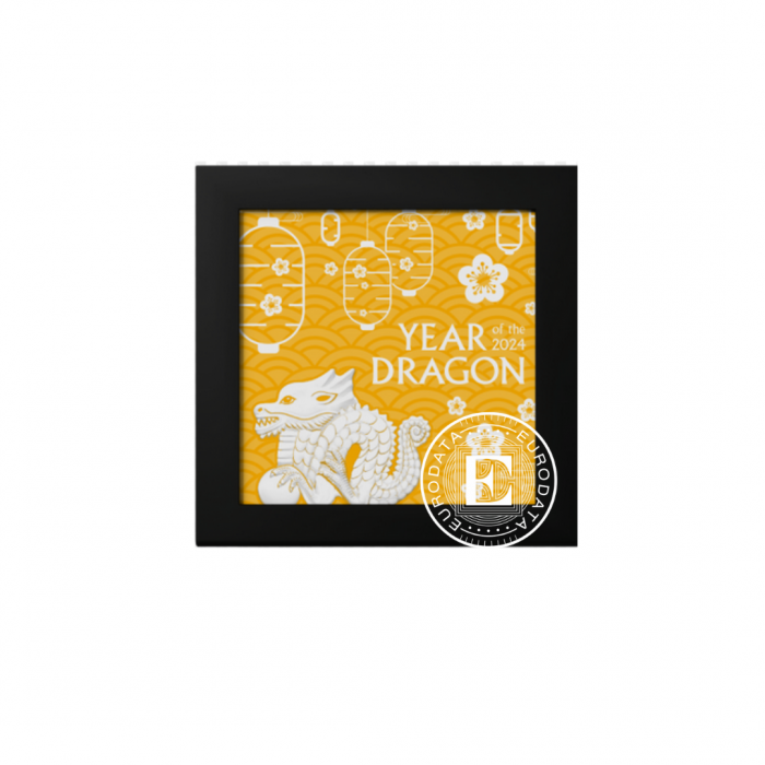 1 oz (31.10 g) srebrna PROOF moneta pozłacana Dragon, Mongolia 2024 (z certyfikatem)