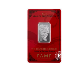 10 g sidabro luitas Lunar - Drakono metai, PAMP 999.0