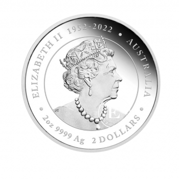 2 oz (62.20 g) sidabrinė moneta Lunar III - Drakono metai, Australija 2024