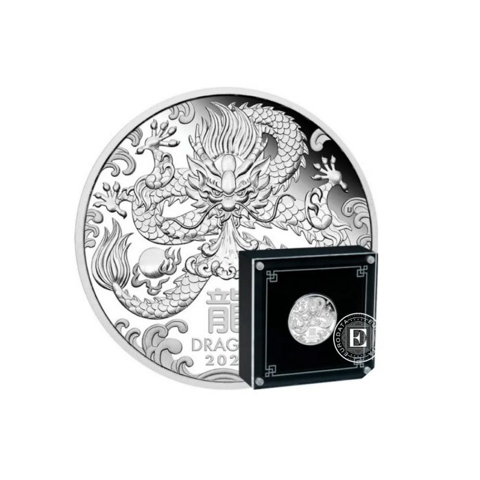 1/2 oz (15.55 g) silver PROOF coin Lunar III - Year of  Dragon, Australia 2024 (with certificate)