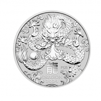 3.5 oz (108.86 g) zestaw srebrnych PROOF monet Lunar III - Year of the Dragon, Australia 2024 (z certyfikatem)