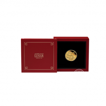 1 oz (31.10 g) auksinė PROOF moneta Lunar III -  Drakono metai, Australija 2024 (su sertifikatu)