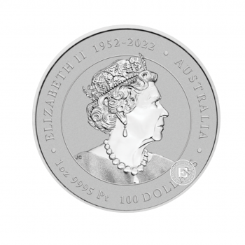 1 oz (31.10 g) platininė moneta Lunar III -  Drakono metai, Australija 2024