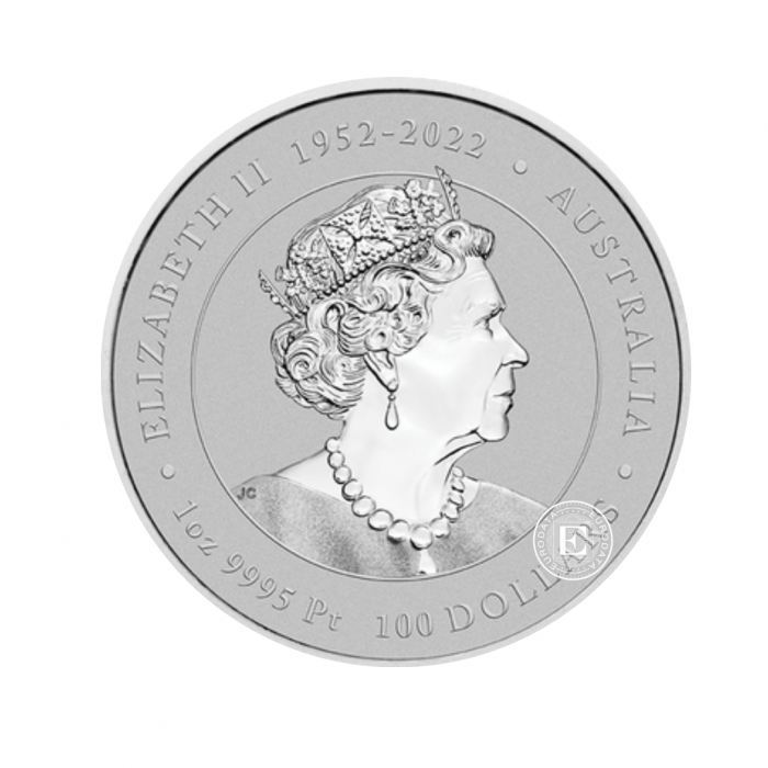 1 oz (31.10 g) platininė moneta Lunar III -  Drakono metai, Australija 2024