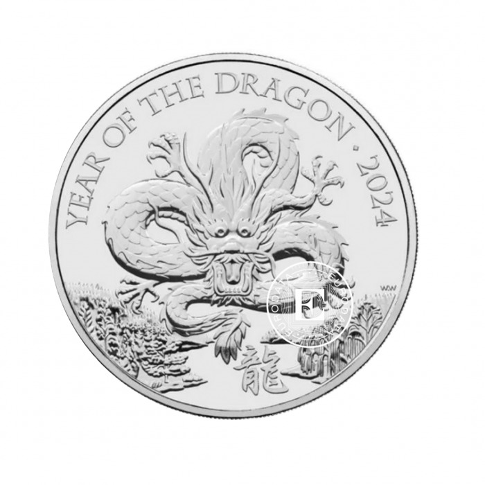 5 funtów moneta na karcie Lunar - Dragon, Wielka Brytania, 2024
