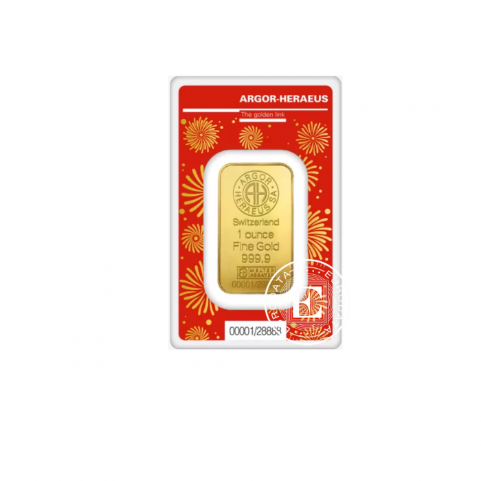 1 oz (31.10 g) investicinio aukso luitas Drakono metai, Argor-Heraeus 999.9