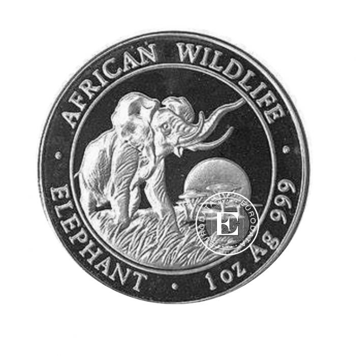 1 oz (31.10 g) srebrna moneta Elephant, Somalia 2009