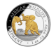 1 oz (31.10 g) sidabrinė moneta Afrikos laukinė gamta - Dramblys, Somalis 2024 (dalinai paauksuota)