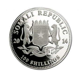 1 oz (31.10 g) silver coin Elephant, Somalia 2014