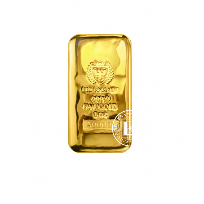 1 oz (31.10 g) investicinio aukso luitas, Germania Mint 999.9