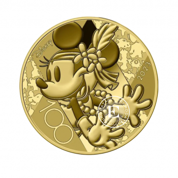 5 Eur (0.5 g) auksinė PROOF moneta Disney 100-metis, Prancūzija 2023 (su sertifikatu)