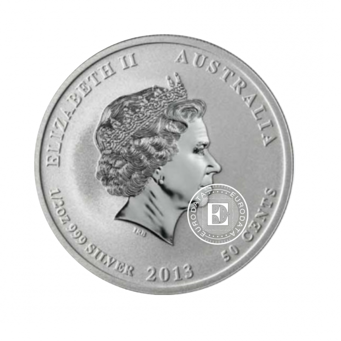 1/2 oz (15.55 g) sidabrinė moneta Lunar II - Gyvatės metai, Australija 2013