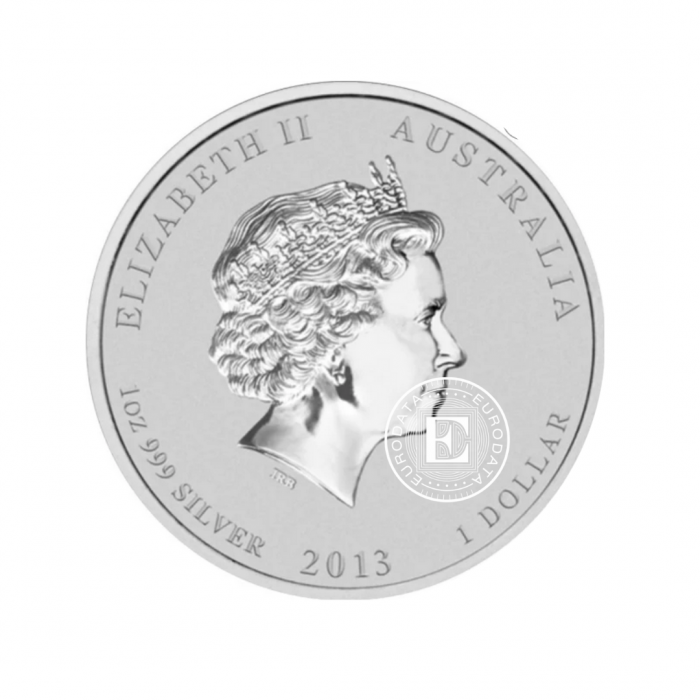 1 oz (31.10 g) srebrna moneta Lunar II - Year of the Snake, Australia 2013