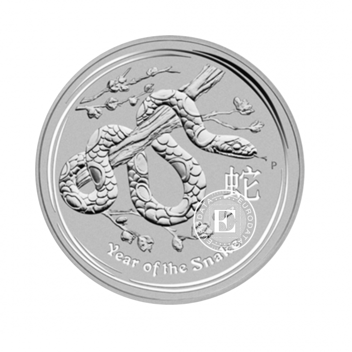 1/2 oz (15.55 g) sidabrinė moneta Lunar II - Gyvatės metai, Australija 2013