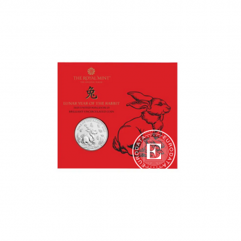 5 svarų moneta kortelėje Lunar - Triušis, Didžioji Britanija 2023