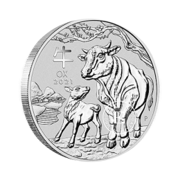 1/2 oz (15.55 g) pièce d'argent Lunar III - Year of the Ox, Australie 2021