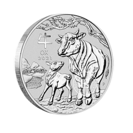 1/2 oz (15.55 g) sidabrinė moneta Lunar III - Jaučio metai, Australija 2021