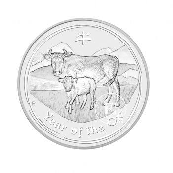 1 oz (31.10 g) sidabrinė moneta Lunar II - Jaučio metai, Australija 2009