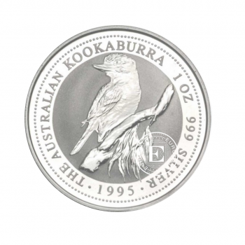 1 oz (31.10 g) sidabrinė moneta Kookaburra, Australija 1995