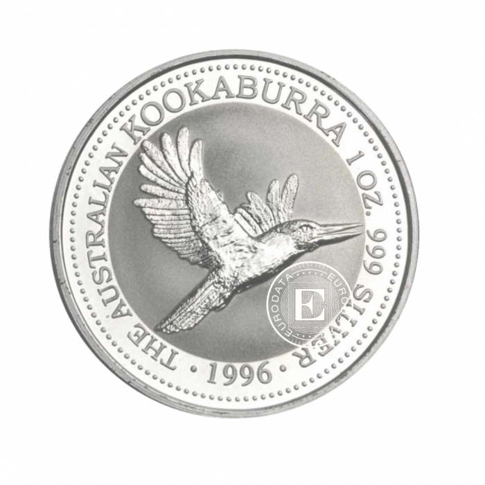1 oz (31.10 g) sidabrinė moneta Kookaburra, Australija 1996
