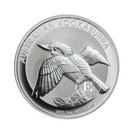 1 oz  (31.10 g) pièce d'argent Kookaburra, Australien 2011