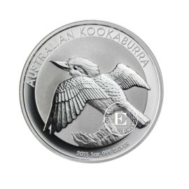 1 oz  (31.10 g) silbermünze Kookaburra, Australien 2011