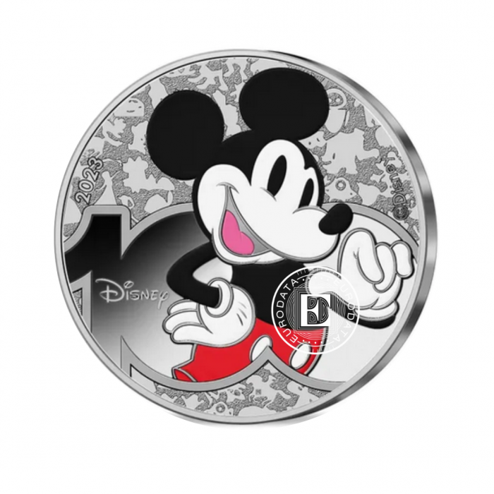 60 Eur (48 g) Satz silberfarbener Münzen auf der Karte Disney's 100th anniversary, Frankreich 2023