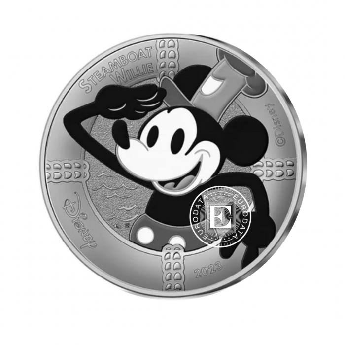 60 Eur (48 g) Satz silberfarbener Münzen auf der Karte Disney's 100th anniversary, Frankreich 2023