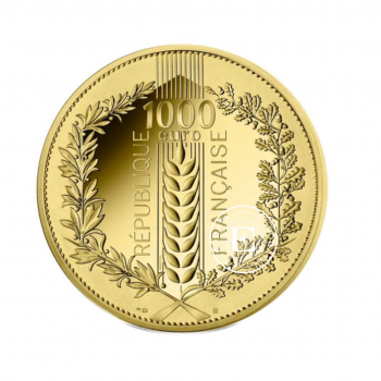1000 Eur (12 g) pièce d'or The Wheat, France 2022