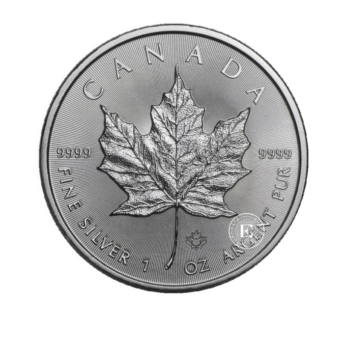 1 oz (31.10 g) srebrna moneta Maple Leaf, Kanada 2020