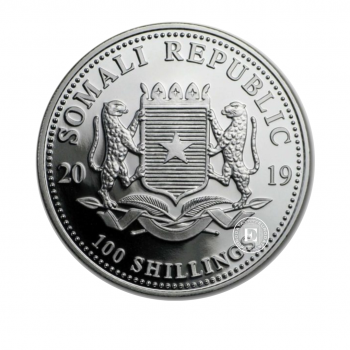 1 oz (31.10 g) sidabrinė moneta Afrikos laukinė gamta - Leopardas, Somalis 2019
