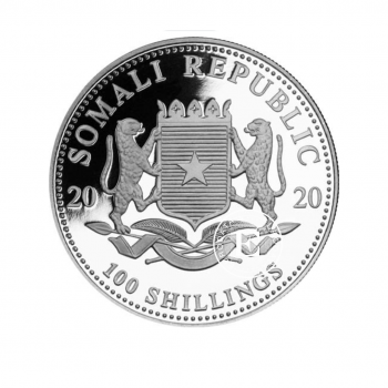 1 oz (31.10 g) sidabrinė moneta Afrikos laukinė gamta - Leopardas, Somalis 2020