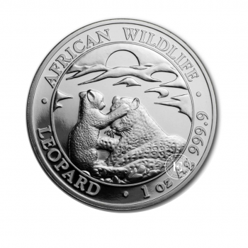 1 oz (31.10 g) sidabrinė moneta Afrikos laukinė gamta - Leopardas, Somalis 2019