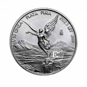 1/10 oz (3.11 g) sidabrinė moneta Laisvės angelas, Meksika 2023