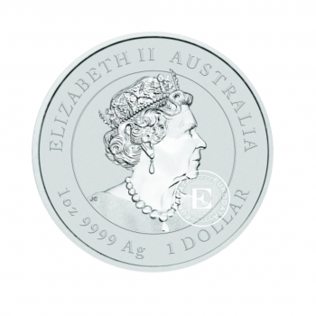 1 oz (31.10 g) sidabrinė moneta Lunar III - Pėlės metai, Australija 2020