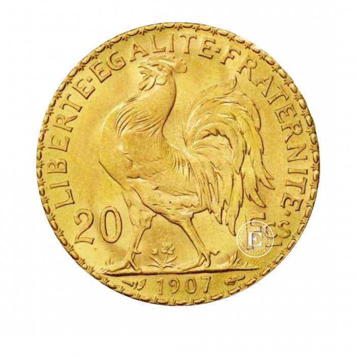 20 frankų (6.45 g) auksinė moneta Marianne, Prancūzija 1898-1914