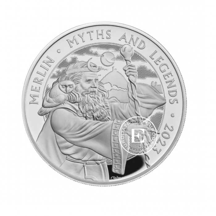 5 Pfund münze auf der Karte Myths and Legends - Merlin, Großbritannien, 2023