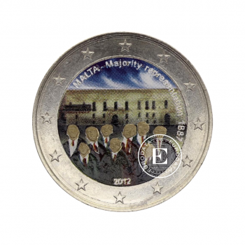 2 Eur spalvota moneta Majority representation, Malta 2012
