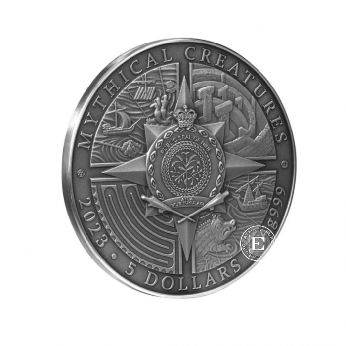 1 Dollar (62.20 g) Silbermünze Minotaur, Niue 2023