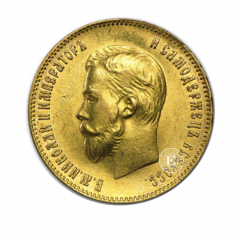 10 rublių  (7.74 g) auksinė moneta Caro imperija - Nikolajus II, Rusija 1897-1911